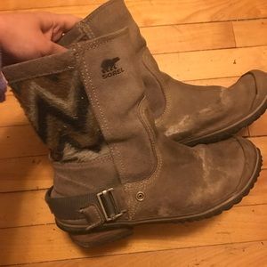 USED Sorel Suede Boots sz 8